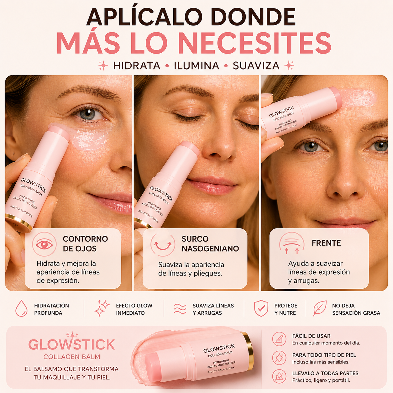 🌸 GlowStick™ Collagen Balm ✨ Compra 1 y Llévate 2 – Solo Hoy