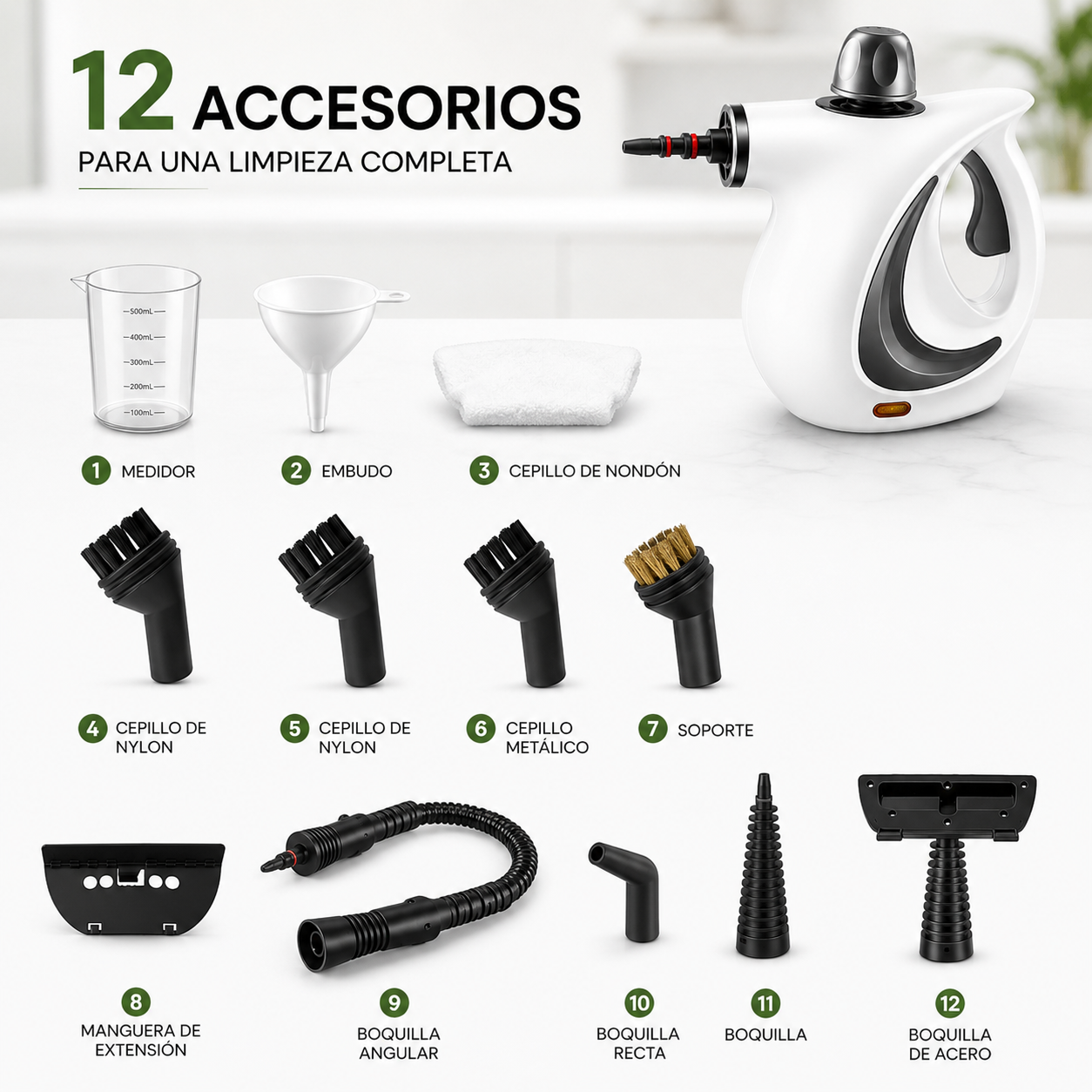 SteamElite™ Limpiador a Vapor Multifunción Incluye 12 accesorios + Vapor de alta presión + Envío Gratis 24h + Pago contra Reembolso 🔥