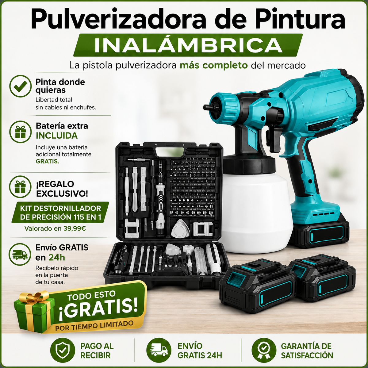 🎨 Pulverizadora Inalámbrica Profesional