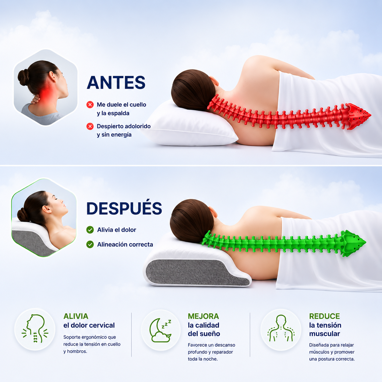 OrthoSleep™ – Almohada Cervical