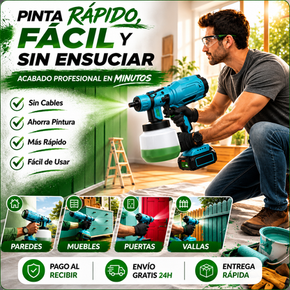 🎨 Pulverizadora de Pintura Inalámbrica con Doble Batería Incluye batería extra + depósito de alta capacidad + REGALO EXCLUSIVO 🔥
