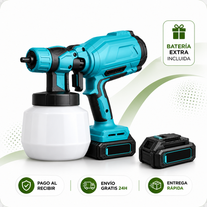 🎨 Pulverizadora de Pintura Inalámbrica con Doble Batería Incluye batería extra + depósito de alta capacidad + REGALO EXCLUSIVO 🔥