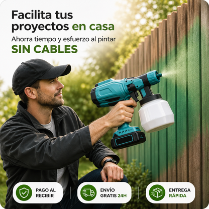 🎨 Pulverizadora de Pintura Inalámbrica con Doble Batería Incluye batería extra + depósito de alta capacidad + REGALO EXCLUSIVO 🔥