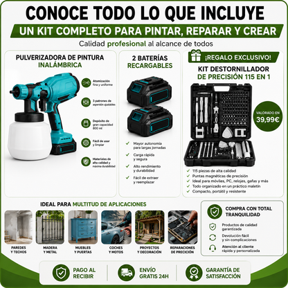 🎨 Pulverizadora Inalámbrica Profesional