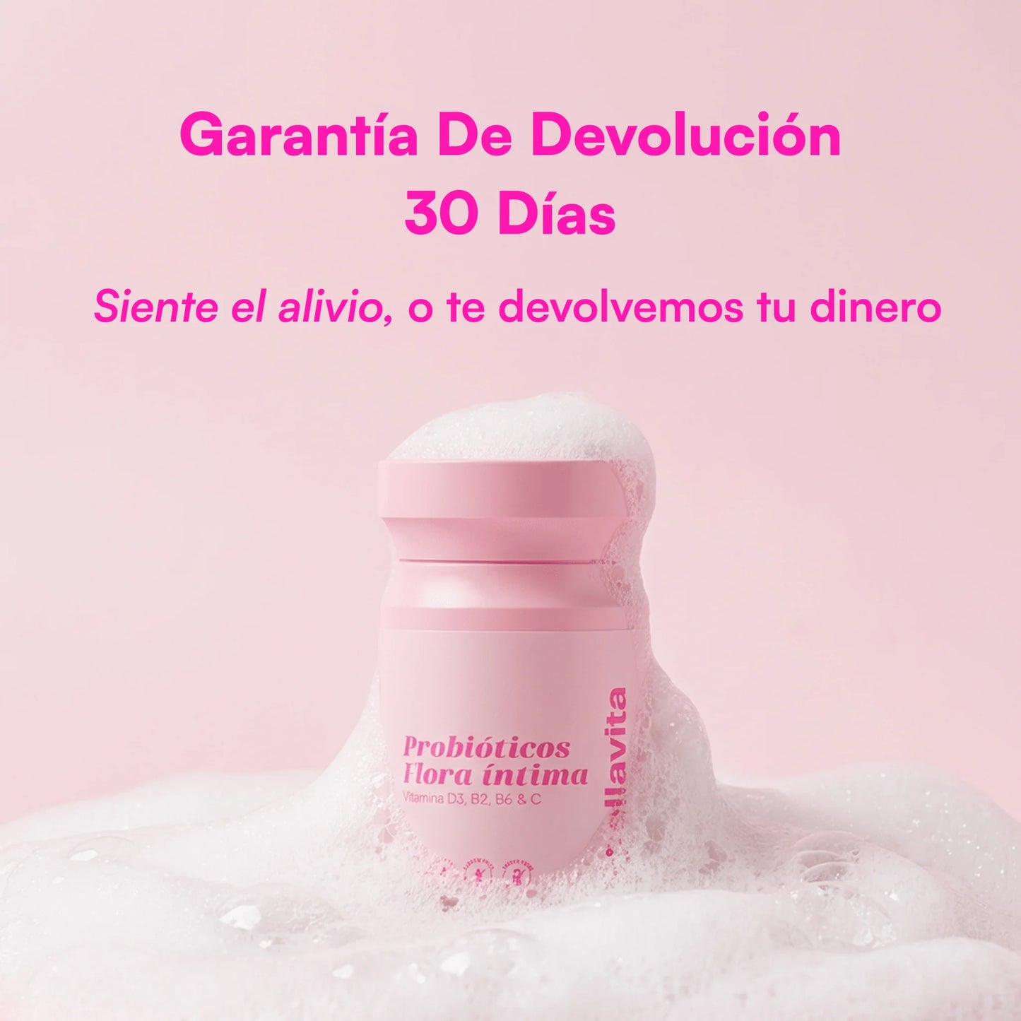 Mezcla probiótica de 21 mil millones de UFC + Vitaminas para un olor vaginal y pH saludables.